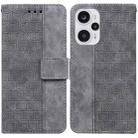 For Xiaomi Poco F5 / Redmi Note 12 Turbo Geometric Embossed Leather Phone Case(Grey) - 1