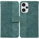 For Xiaomi Poco F5 / Redmi Note 12 Turbo Geometric Embossed Leather Phone Case(Green) - 1