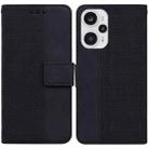 For Xiaomi Poco F5 / Redmi Note 12 Turbo Geometric Embossed Leather Phone Case(Black) - 1