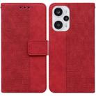 For Xiaomi Poco F5 / Redmi Note 12 Turbo Geometric Embossed Leather Phone Case(Red) - 1