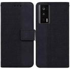 For Xiaomi Poco F5 Pro / Redmi K60 Geometric Embossed Leather Phone Case(Black) - 1