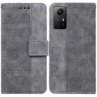 For Xiaomi Redmi Note 12S Geometric Embossed Leather Phone Case(Grey) - 1