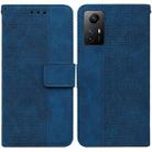For Xiaomi Redmi Note 12S Geometric Embossed Leather Phone Case(Blue) - 1