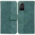 For Xiaomi Redmi Note 12S Geometric Embossed Leather Phone Case(Green) - 1