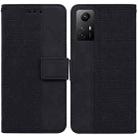 For Xiaomi Redmi Note 12S Geometric Embossed Leather Phone Case(Black) - 1