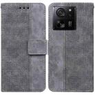 For Xiaomi 13T / 13T Pro / Redmi K60 Ultra Geometric Embossed Leather Phone Case(Grey) - 1