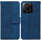 For Xiaomi 13T / 13T Pro / Redmi K60 Ultra Geometric Embossed Leather Phone Case(Blue) - 1