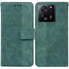 For Xiaomi 13T / 13T Pro / Redmi K60 Ultra Geometric Embossed Leather Phone Case(Green) - 1