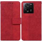 For Xiaomi 13T / 13T Pro / Redmi K60 Ultra Geometric Embossed Leather Phone Case(Red) - 1