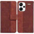 For Xiaomi Redmi Note 13 Pro+ 5G Geometric Embossed Leather Phone Case(Brown) - 1