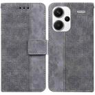 For Xiaomi Redmi Note 13 Pro+ 5G Geometric Embossed Leather Phone Case(Grey) - 1