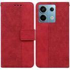 For Xiaomi Redmi Note 13 Pro 5G Geometric Embossed Leather Phone Case(Red) - 1