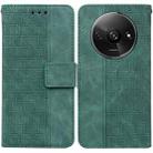 For Xiaomi Redmi A3 Geometric Embossed Leather Phone Case(Green) - 1