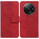 For Xiaomi Redmi A3 Geometric Embossed Leather Phone Case(Red) - 1