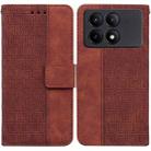 For Xiaomi Redmi K70E / Poco X6 Pro Geometric Embossed Leather Phone Case(Brown) - 1