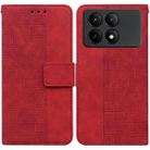 For Xiaomi Redmi K70E / Poco X6 Pro Geometric Embossed Leather Phone Case(Red) - 1