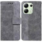 For Xiaomi Redmi Note 13 4G Global Geometric Embossed Leather Phone Case(Grey) - 1