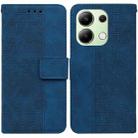 For Xiaomi Redmi Note 13 4G Global Geometric Embossed Leather Phone Case(Blue) - 1