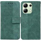 For Xiaomi Redmi Note 13 4G Global Geometric Embossed Leather Phone Case(Green) - 1