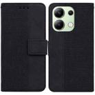 For Xiaomi Redmi Note 13 4G Global Geometric Embossed Leather Phone Case(Black) - 1