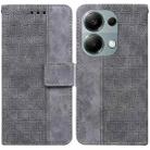 For Xiaomi Redmi Note 13 Pro 4G Geometric Embossed Leather Phone Case(Grey) - 1