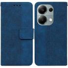 For Xiaomi Redmi Note 13 Pro 4G Geometric Embossed Leather Phone Case(Blue) - 1