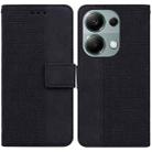 For Xiaomi Redmi Note 13 Pro 4G Geometric Embossed Leather Phone Case(Black) - 1