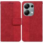 For Xiaomi Redmi Note 13 Pro 4G Geometric Embossed Leather Phone Case(Red) - 1