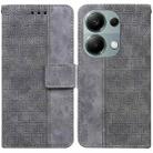 For Xiaomi Poco M6 Pro 4G Geometric Embossed Leather Phone Case(Grey) - 1