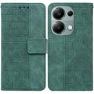 For Xiaomi Poco M6 Pro 4G Geometric Embossed Leather Phone Case(Green) - 1