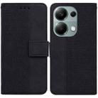 For Xiaomi Poco M6 Pro 4G Geometric Embossed Leather Phone Case(Black) - 1
