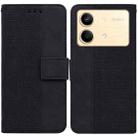 For Xiaomi Redmi Note 13R Pro Geometric Embossed Leather Phone Case(Black) - 1