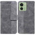 For Motorola Edge 40 Geometric Embossed Leather Phone Case(Grey) - 1