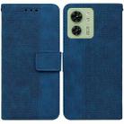 For Motorola Edge 40 Geometric Embossed Leather Phone Case(Blue) - 1