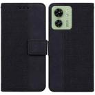 For Motorola Edge 40 Geometric Embossed Leather Phone Case(Black) - 1