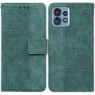 For Motorola Edge 40 Pro Geometric Embossed Leather Phone Case(Green) - 1