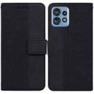 For Motorola Edge 40 Pro Geometric Embossed Leather Phone Case(Black) - 1