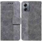 For Motorola Moto G14 Geometric Embossed Leather Phone Case(Grey) - 1