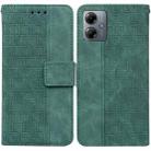 For Motorola Moto G14 Geometric Embossed Leather Phone Case(Green) - 1