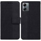 For Motorola Moto G14 Geometric Embossed Leather Phone Case(Black) - 1