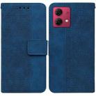 For Motorola Moto G84 Geometric Embossed Leather Phone Case(Blue) - 1