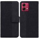 For Motorola Moto G84 Geometric Embossed Leather Phone Case(Black) - 1