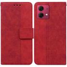 For Motorola Moto G84 Geometric Embossed Leather Phone Case(Red) - 1