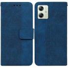 For Motorola Moto G54 Geometric Embossed Leather Phone Case(Blue) - 1