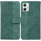 For Motorola Moto G54 Geometric Embossed Leather Phone Case(Green) - 1