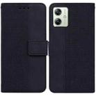 For Motorola Moto G54 Geometric Embossed Leather Phone Case(Black) - 1