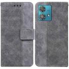 For Motorola Edge 40 Neo Geometric Embossed Leather Phone Case(Grey) - 1