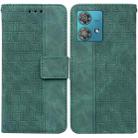 For Motorola Edge 40 Neo Geometric Embossed Leather Phone Case(Green) - 1