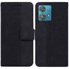 For Motorola Edge 40 Neo Geometric Embossed Leather Phone Case(Black) - 1