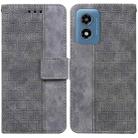 For Motorola Moto G Play 4G 2024 Geometric Embossed Leather Phone Case(Grey) - 1